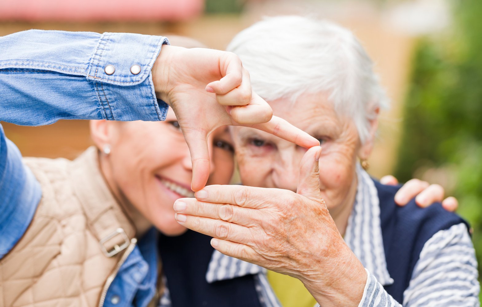 Elderly woman with grandchild